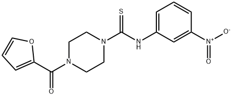 4-(furan-2-carbonyl)-N-(3-nitrophenyl)piperazine-1-carbothioamide Struktur