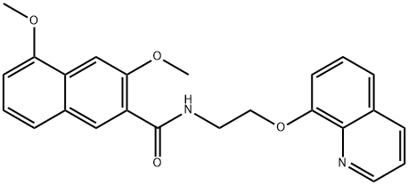 3,5-dimethoxy-N-(2-quinolin-8-yloxyethyl)naphthalene-2-carboxamide Struktur