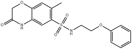 7-methyl-3-oxo-N-(2-phenoxyethyl)-4H-1,4-benzoxazine-6-sulfonamide Struktur