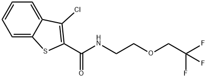 3-chloro-N-[2-(2,2,2-trifluoroethoxy)ethyl]-1-benzothiophene-2-carboxamide Struktur