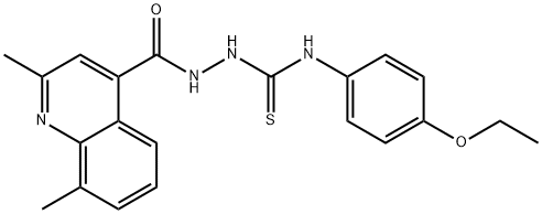 1-[(2,8-dimethylquinoline-4-carbonyl)amino]-3-(4-ethoxyphenyl)thiourea Struktur