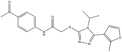 N-(4-acetylphenyl)-2-[[5-(2-methylfuran-3-yl)-4-propan-2-yl-1,2,4-triazol-3-yl]sulfanyl]acetamide Struktur