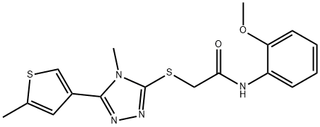 N-(2-methoxyphenyl)-2-[[4-methyl-5-(5-methylthiophen-3-yl)-1,2,4-triazol-3-yl]sulfanyl]acetamide Struktur