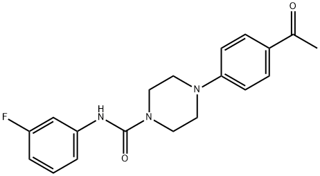 4-(4-acetylphenyl)-N-(3-fluorophenyl)piperazine-1-carboxamide Struktur