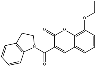 3-(2,3-dihydroindole-1-carbonyl)-8-ethoxychromen-2-one Struktur