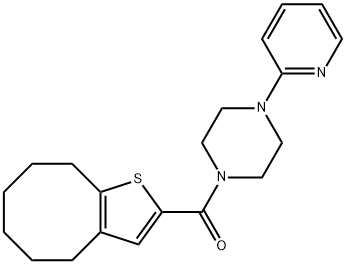 4,5,6,7,8,9-hexahydrocycloocta[b]thiophen-2-yl-(4-pyridin-2-ylpiperazin-1-yl)methanone Struktur