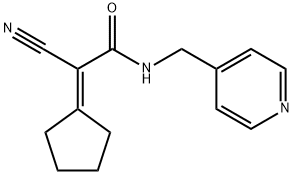 2-cyano-2-cyclopentylidene-N-(pyridin-4-ylmethyl)acetamide Struktur