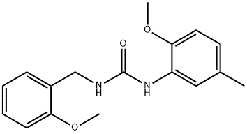 1-(2-methoxy-5-methylphenyl)-3-[(2-methoxyphenyl)methyl]urea Struktur