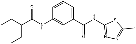 3-(2-ethylbutanoylamino)-N-(5-methyl-1,3,4-thiadiazol-2-yl)benzamide Struktur