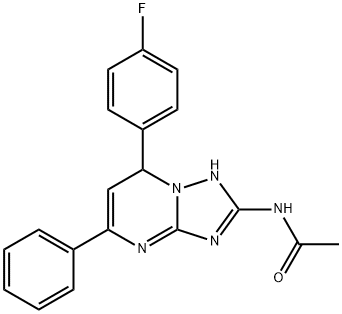 N-[7-(4-fluorophenyl)-5-phenyl-1,7-dihydro-[1,2,4]triazolo[1,5-a]pyrimidin-2-yl]acetamide Struktur