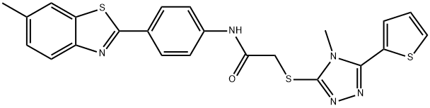 N-[4-(6-methyl-1,3-benzothiazol-2-yl)phenyl]-2-[(4-methyl-5-thiophen-2-yl-1,2,4-triazol-3-yl)sulfanyl]acetamide Struktur