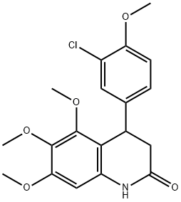 4-(3-chloro-4-methoxyphenyl)-5,6,7-trimethoxy-3,4-dihydro-1H-quinolin-2-one Struktur