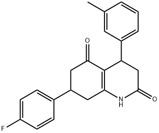 7-(4-fluorophenyl)-4-(3-methylphenyl)-1,3,4,6,7,8-hexahydroquinoline-2,5-dione Struktur