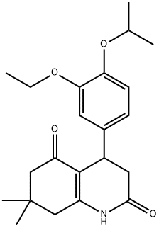 4-(3-ethoxy-4-propan-2-yloxyphenyl)-7,7-dimethyl-3,4,6,8-tetrahydro-1H-quinoline-2,5-dione Struktur