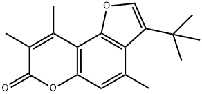 3-tert-butyl-4,8,9-trimethylfuro[2,3-f]chromen-7-one Struktur