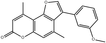 3-(3-methoxyphenyl)-4,9-dimethylfuro[2,3-f]chromen-7-one Struktur