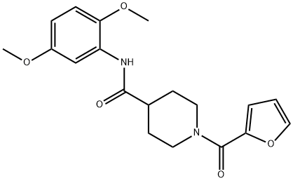 N-(2,5-dimethoxyphenyl)-1-(furan-2-carbonyl)piperidine-4-carboxamide Struktur