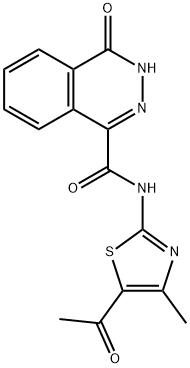 N-(5-acetyl-4-methyl-1,3-thiazol-2-yl)-4-oxo-3H-phthalazine-1-carboxamide Struktur