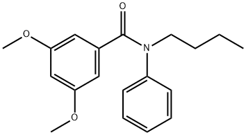 N-butyl-3,5-dimethoxy-N-phenylbenzamide Struktur