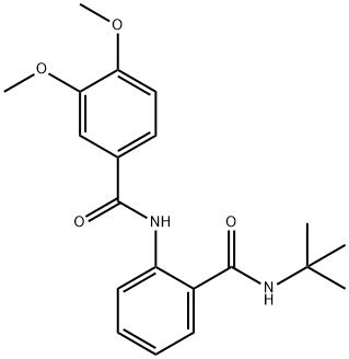 N-[2-(tert-butylcarbamoyl)phenyl]-3,4-dimethoxybenzamide Struktur