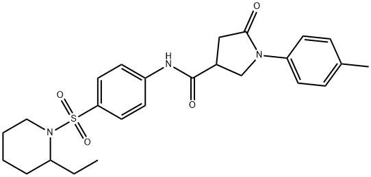 N-[4-(2-ethylpiperidin-1-yl)sulfonylphenyl]-1-(4-methylphenyl)-5-oxopyrrolidine-3-carboxamide Struktur