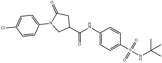 N-[4-(tert-butylsulfamoyl)phenyl]-1-(4-chlorophenyl)-5-oxopyrrolidine-3-carboxamide Struktur