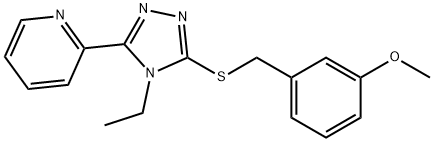 2-[4-ethyl-5-[(3-methoxyphenyl)methylsulfanyl]-1,2,4-triazol-3-yl]pyridine Struktur