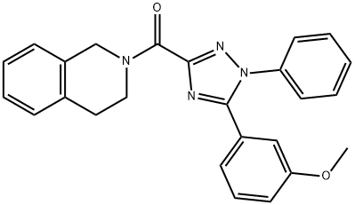 3,4-dihydro-1H-isoquinolin-2-yl-[5-(3-methoxyphenyl)-1-phenyl-1,2,4-triazol-3-yl]methanone Struktur