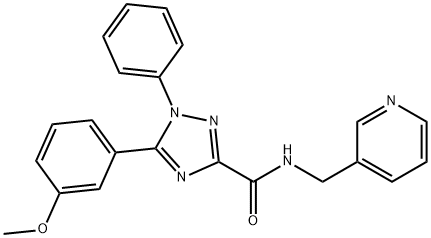 5-(3-methoxyphenyl)-1-phenyl-N-(pyridin-3-ylmethyl)-1,2,4-triazole-3-carboxamide Struktur