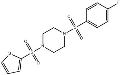 1-(4-fluorophenyl)sulfonyl-4-thiophen-2-ylsulfonylpiperazine Struktur