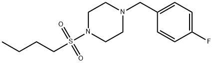 1-butylsulfonyl-4-[(4-fluorophenyl)methyl]piperazine Struktur