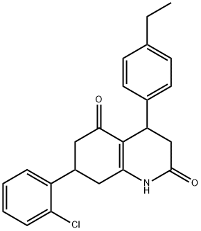 7-(2-chlorophenyl)-4-(4-ethylphenyl)-1,3,4,6,7,8-hexahydroquinoline-2,5-dione Struktur