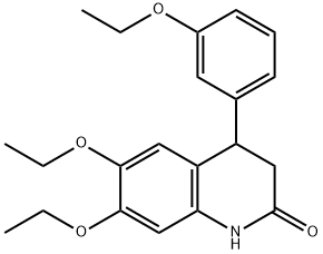 6,7-diethoxy-4-(3-ethoxyphenyl)-3,4-dihydro-1H-quinolin-2-one Struktur