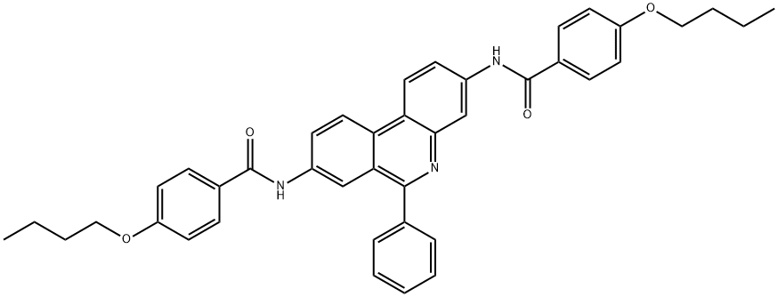 4-butoxy-N-[3-[(4-butoxybenzoyl)amino]-6-phenylphenanthridin-8-yl]benzamide Struktur