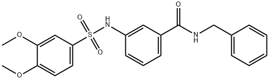 N-benzyl-3-[(3,4-dimethoxyphenyl)sulfonylamino]benzamide Struktur