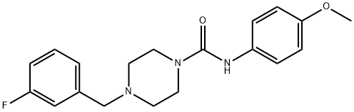 4-[(3-fluorophenyl)methyl]-N-(4-methoxyphenyl)piperazine-1-carboxamide Struktur