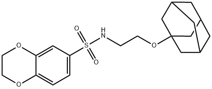 N-[2-(1-adamantyloxy)ethyl]-2,3-dihydro-1,4-benzodioxine-6-sulfonamide Struktur