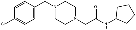 2-[4-[(4-chlorophenyl)methyl]piperazin-1-yl]-N-cyclopentylacetamide Struktur