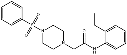 2-[4-(benzenesulfonyl)piperazin-1-yl]-N-(2-ethylphenyl)acetamide Struktur