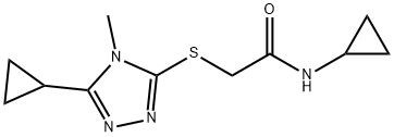 N-cyclopropyl-2-[(5-cyclopropyl-4-methyl-1,2,4-triazol-3-yl)sulfanyl]acetamide Struktur