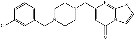 7-[[4-[(3-chlorophenyl)methyl]piperazin-1-yl]methyl]-[1,3]thiazolo[3,2-a]pyrimidin-5-one Struktur