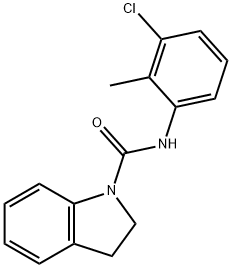 N-(3-chloro-2-methylphenyl)-2,3-dihydroindole-1-carboxamide Struktur