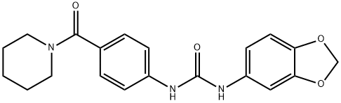 1-(1,3-benzodioxol-5-yl)-3-[4-(piperidine-1-carbonyl)phenyl]urea Struktur