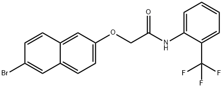 2-(6-bromonaphthalen-2-yl)oxy-N-[2-(trifluoromethyl)phenyl]acetamide Struktur