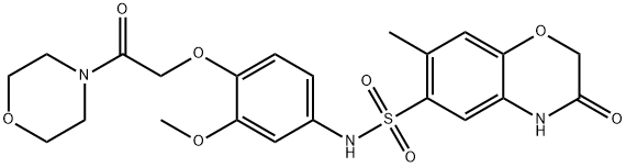 N-[3-methoxy-4-(2-morpholin-4-yl-2-oxoethoxy)phenyl]-7-methyl-3-oxo-4H-1,4-benzoxazine-6-sulfonamide Struktur