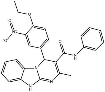 4-(4-ethoxy-3-nitrophenyl)-2-methyl-N-phenyl-1,4-dihydropyrimido[1,2-a]benzimidazole-3-carboxamide Struktur