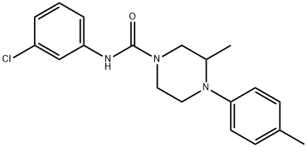 N-(3-chlorophenyl)-3-methyl-4-(4-methylphenyl)piperazine-1-carboxamide Struktur