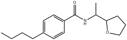 4-butyl-N-[1-(oxolan-2-yl)ethyl]benzamide Struktur