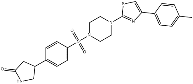 4-[4-[4-[4-(4-methylphenyl)-1,3-thiazol-2-yl]piperazin-1-yl]sulfonylphenyl]pyrrolidin-2-one Struktur