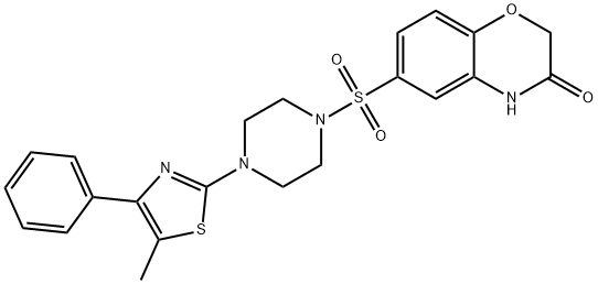 6-[4-(5-methyl-4-phenyl-1,3-thiazol-2-yl)piperazin-1-yl]sulfonyl-4H-1,4-benzoxazin-3-one Struktur